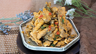Deep Fried Fish Skin with Salted Egg